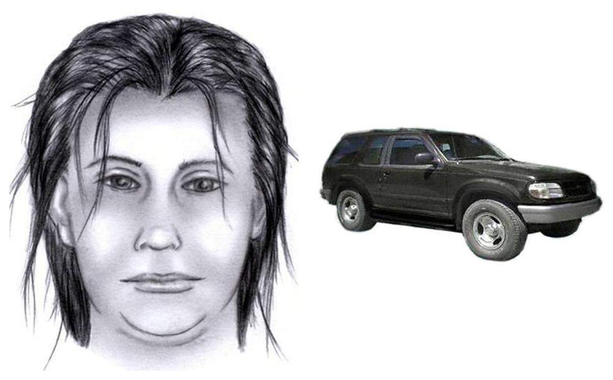 A sketch of the unknown woman, as well as the kind of car she was driving. The woman has been described as a “heavyset” Hispanic woman who was in her late 20s in 2006.