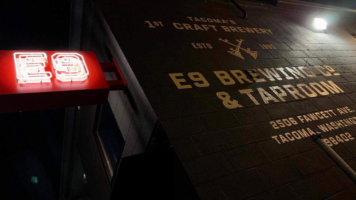 E9 Brewing in Tacoma’s historic brewery district has slimmed down operations to one or two brewers at a time, with to-go sales of packaged beer and growlers only, during the ban on public dining during the coronavirus.