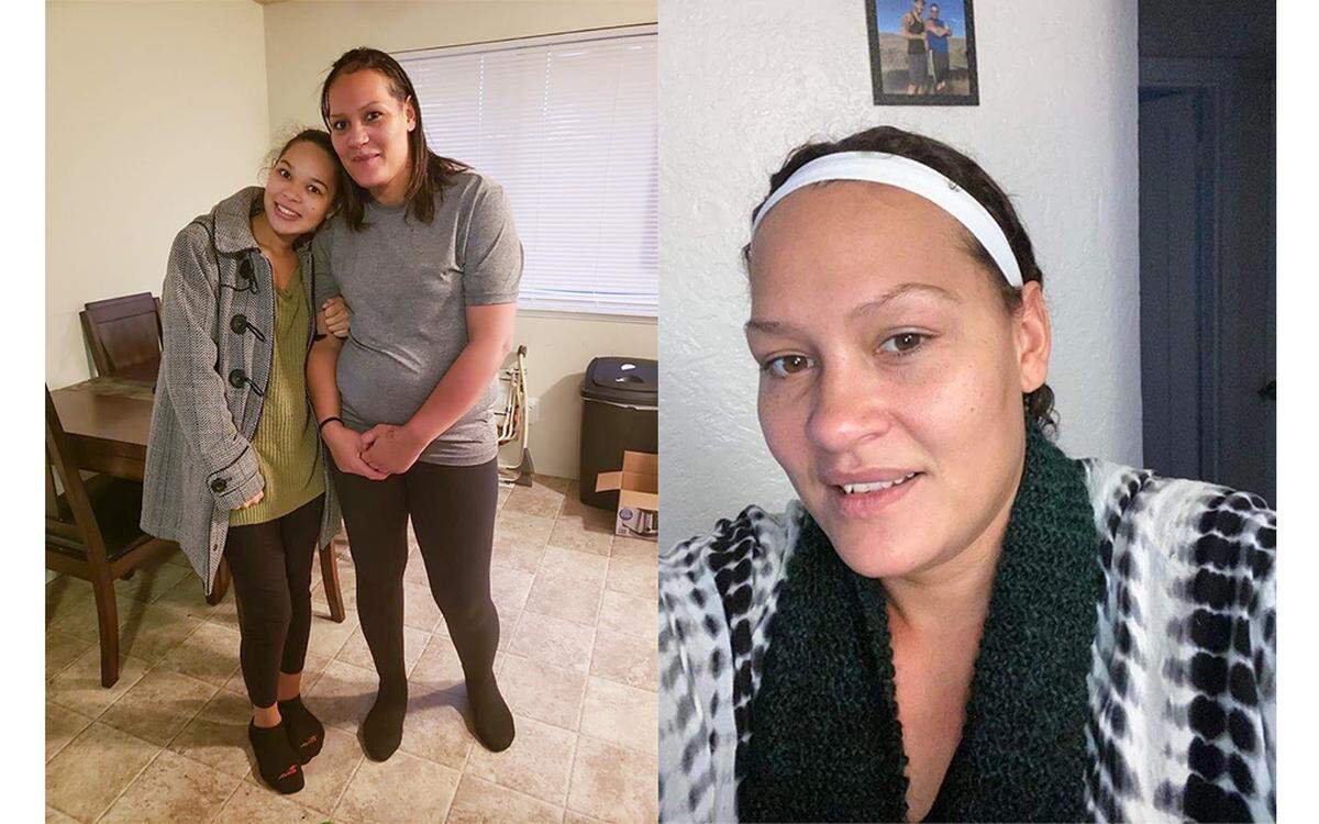 In this photo illustration, Angela Palmer is seen in two separate photos — one of which is with her daughter Kaya Lee. Palmer was killed by stray gunfire at a convenience store near 174th Street East and Pacific Avenue South on the night of Thursday, May 26, 2022.
