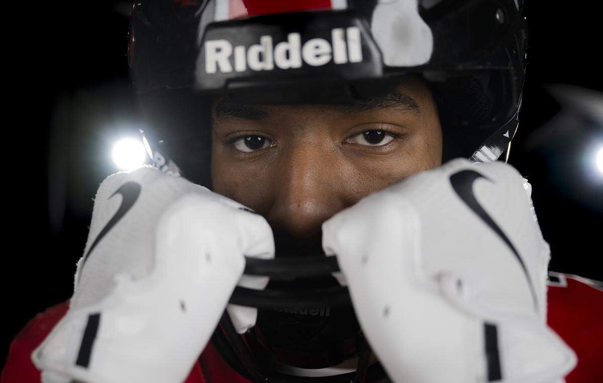 Franklin Pierce senior multi-purpose athlete Bryson Allen poses for a portrait after being selected as first-team offense for The News Tribune’s 2025 All-Area football team at Mount Tahoma High School, on Sunday, Dec. 7, 2025, in Tacoma, Wash.