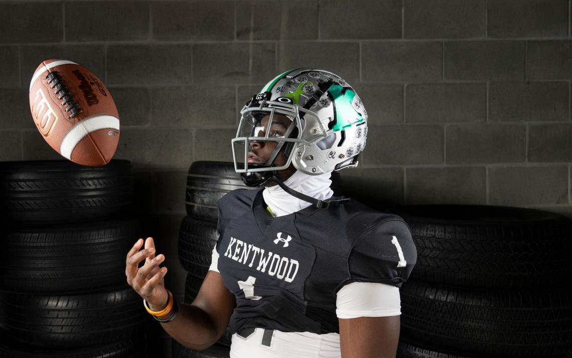 The News Tribune 2024 All-Area first-team running back selection Antoine Lee, Kentwood, poses for a portrait at Mount Tahoma High School, on Sunday, Dec. 8, 2024, in Tacoma.