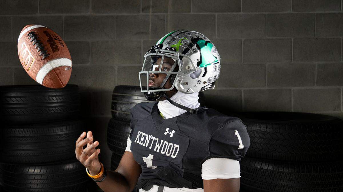 The News Tribune 2024 All-Area first-team running back selection Antoine Lee, Kentwood, poses for a portrait at Mount Tahoma High School, on Sunday, Dec. 8, 2024, in Tacoma.
