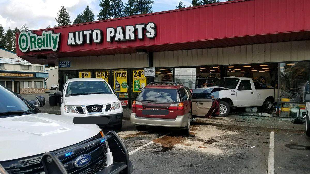 A driver was seriously injured after crashing into a Maple Valley auto parts store on Sunday, according to the King County Sheriff's Office.
