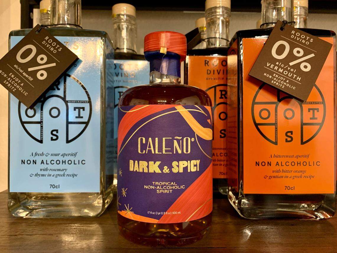 Soul Berry Coffee Roasters doubles as a destination for nonalcoholic spirits and wine, available for retail purchase or to sample and enjoy on-site in a growing alcohol-free cocktail program.