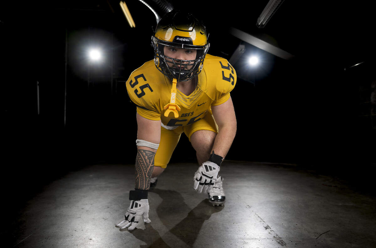Lincoln senior defensive tackle Anthony Mancao poses for a portrait after being selected as first-team defense for The News Tribune’s 2025 All-Area football team at Mount Tahoma High School, on Sunday, Dec. 7, 2025, in Tacoma, Wash.