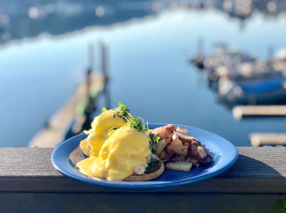 The menu at Devoted Kiss Café offers classic breakfast fare along with soups, salads and sandwiches at their waterfront restaurant in the Finholm district of Gig Harbor, Wash.
