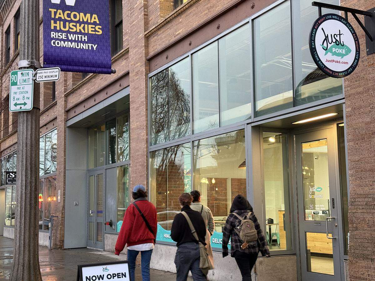 Just Poké joins other small businesses on this stretch of Pac Ave, including S-Level Tea, Water from Wine and Zeek’s Pizza on the University of Washington-Tacoma campus.