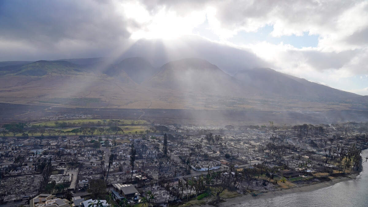 Wildfire wreckage is seen Thursday, Aug. 10, 2023, in Lahaina, Hawaii.