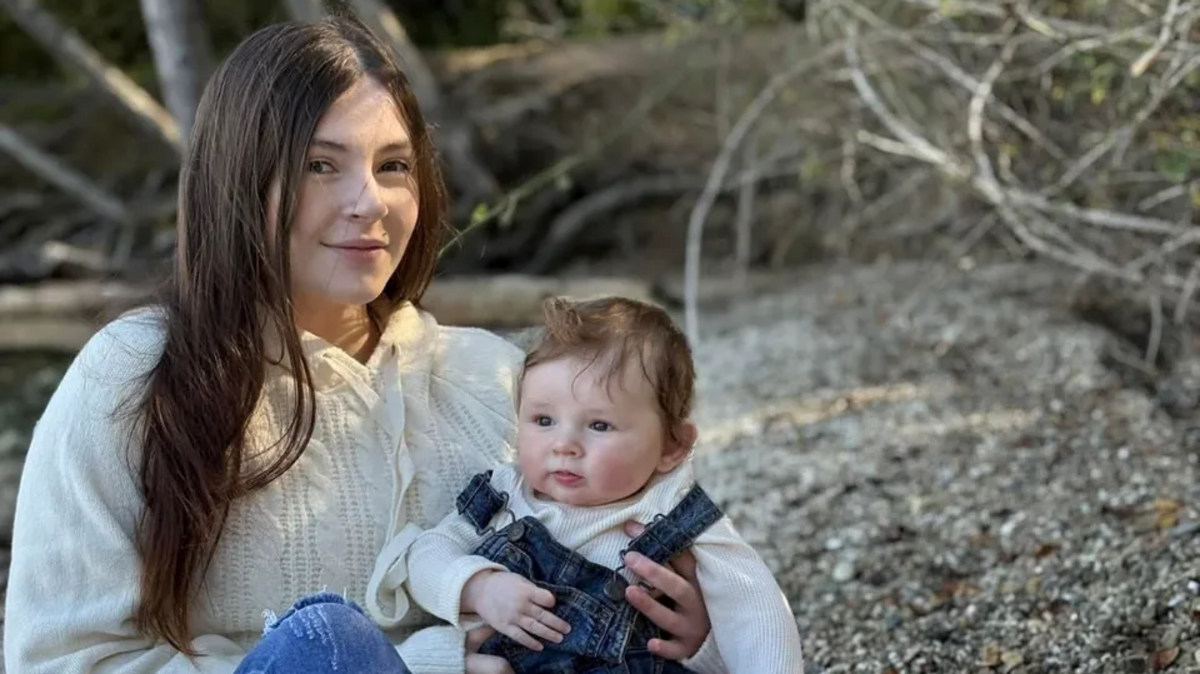 Breezy Brisbin, 21, of Puyallup, with her son Grayson.