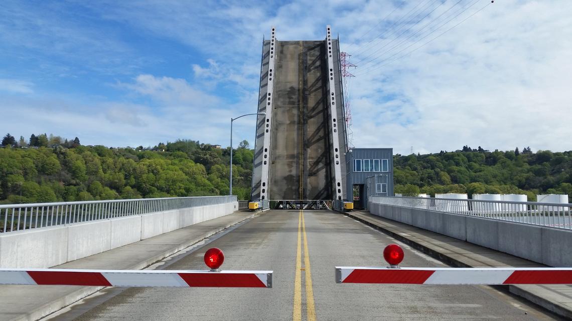 The Hylebos Bridge in the Port of Tacoma is closed for repairs.
