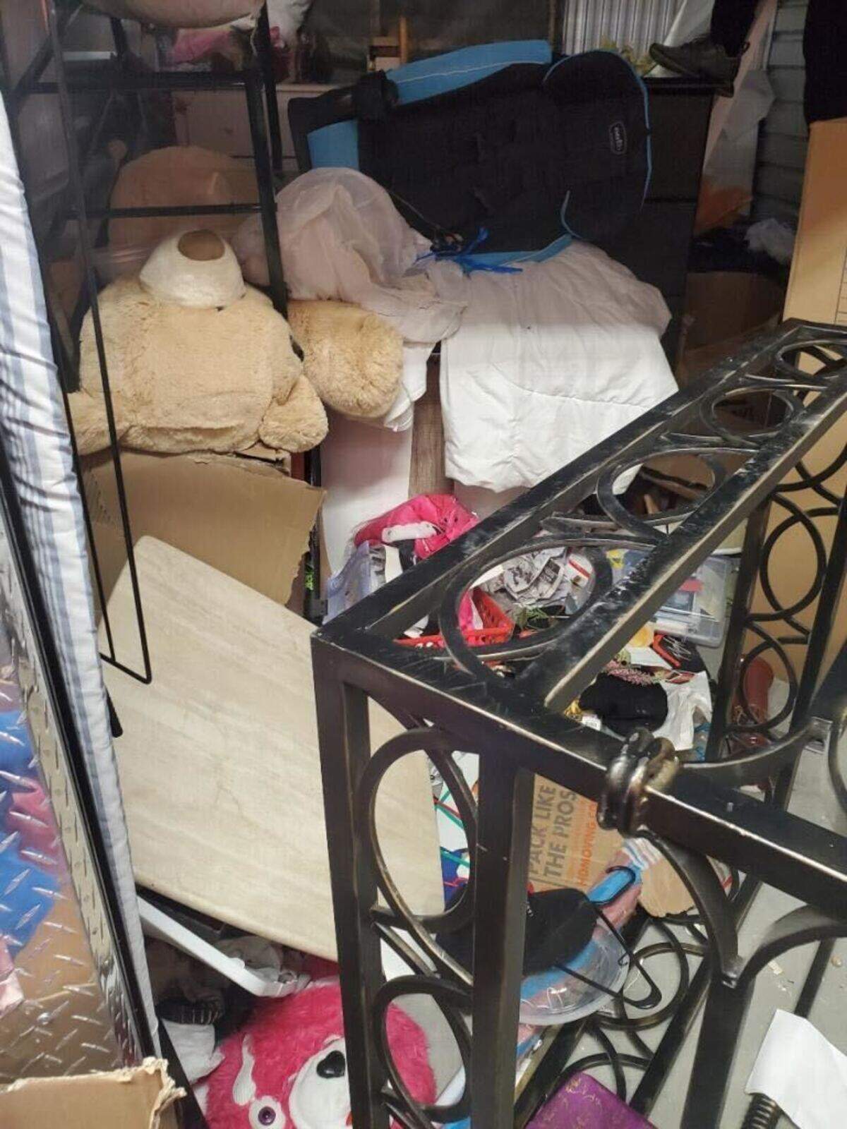 Photo taken from when Stephanie Moniz and her family opened their storage unit.