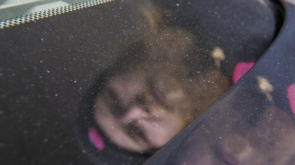 Ash is visible on the car of Joshua Dietz, manager of Elephant Car Wash in downtown Tacoma, Aug. 23, 2018. It’s a fresh coat. He had washed his ride only two days prior.