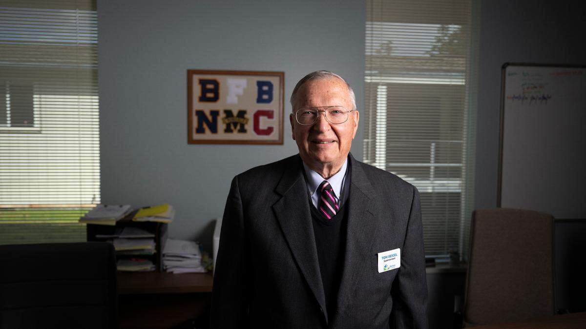 Bethel School District Superintendent Tom Seigel poses for a photo at the Bethel School District building, on Wednesday, April 3, 2024, in Spanaway.