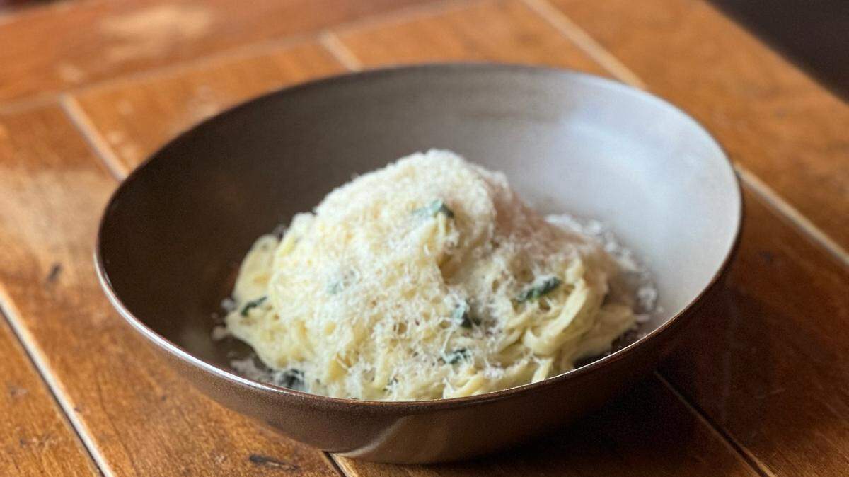 Tacoma’s Asado Cucina Argentina celebrates 20 years in 2025 with a kitchen takeover called Oltre, serving new dishes inspired by Piedmont, Italy. A highlight is handmade pasta such as this tajarin with butter, sage and Grana Padano.