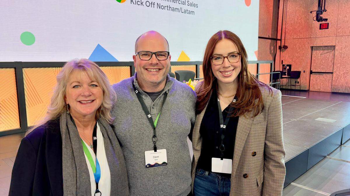 Peninsula School District educators Heather Whyte, Dave Stitt and Kayla Frank (left to right) traveled to New York for the culmination of their Google AI+Edu fellowship Jan. 8-10, 2025.