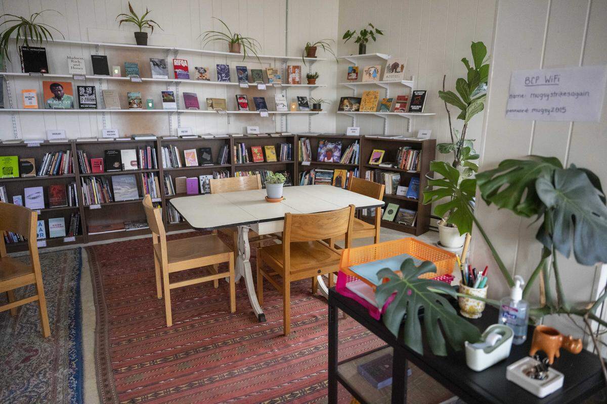 The studio space for Blue Cactus Press is pictured on Thursday, Feb. 26, 2026, in Tacoma, Wash. The publisher is moving out of the space, and a new business will continue to hold various events there.