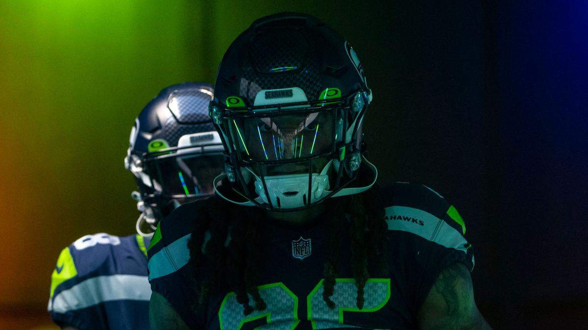 Seattle Seahawks safety Ryan Neal (26) walks through the tunnel on his way toward the field prior to the start of an NFL game against the Las Vegas Raiders on Sunday, Nov. 27, 2022, at Lumen Field in Seattle.