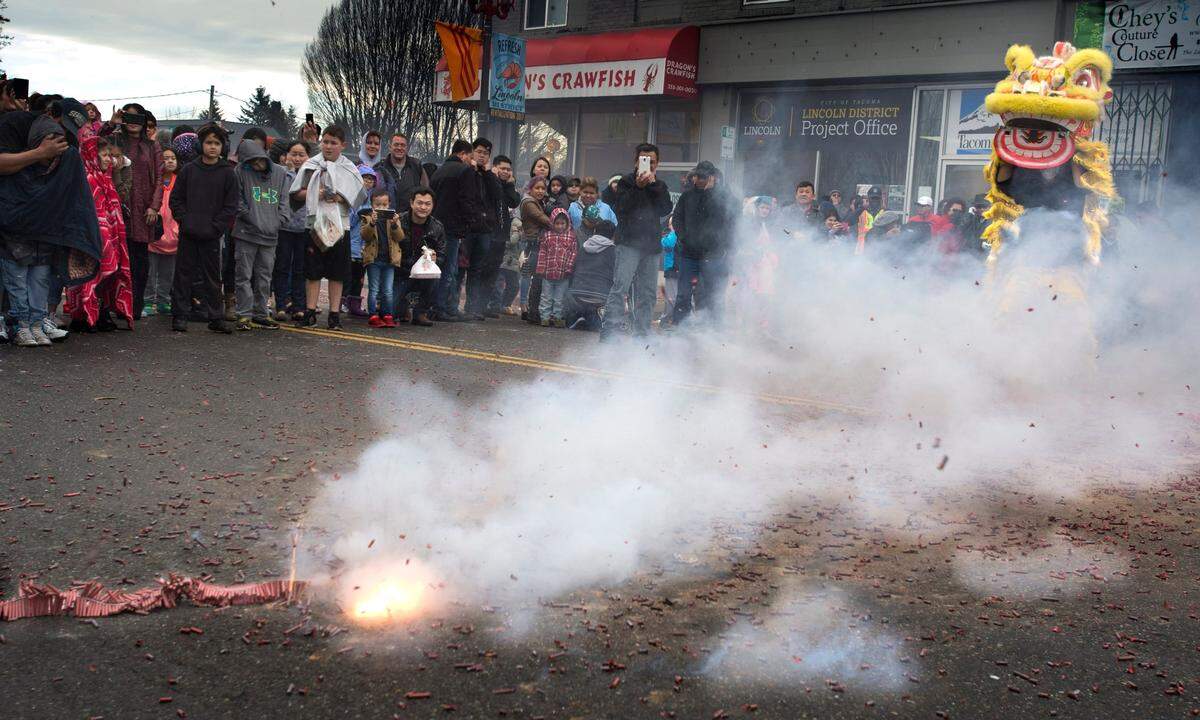 The Lincoln District Lunar New Year event draws a diverse crowd to 38th Street, shown here in 2017. The event has been hosted in Tacoma since 1990.