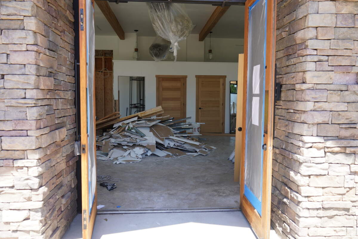 The interior of Bloom Boutique during repairs, pictured Wednesday, June 24, 2026, in Gig Harbor, Wash.