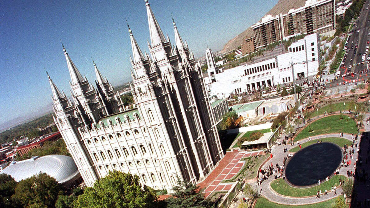 A plaza, built on a section of Main Street by the Mormon Church, is shown Oct. 7, 2000, in Salt Lake City.