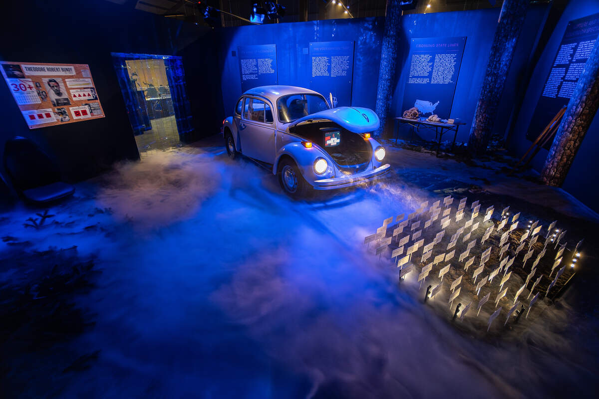 Visitors can explore immersive rooms in “The Mind of a Serial Killer: The Experience,” which opened in Seattle on June 19, 2026.