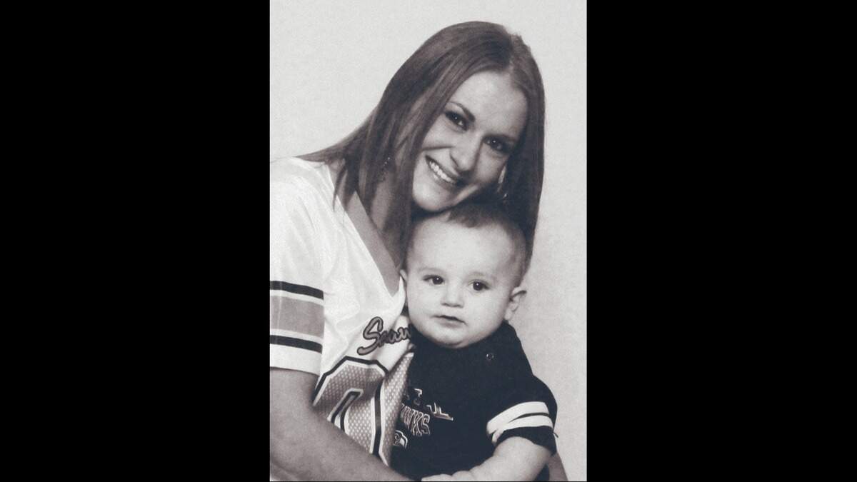 A picture of Laura Colley and her son Chayson sits on a table during the funeral services in March 2013. Chayson Colley Jones was two years old when he was murdered.