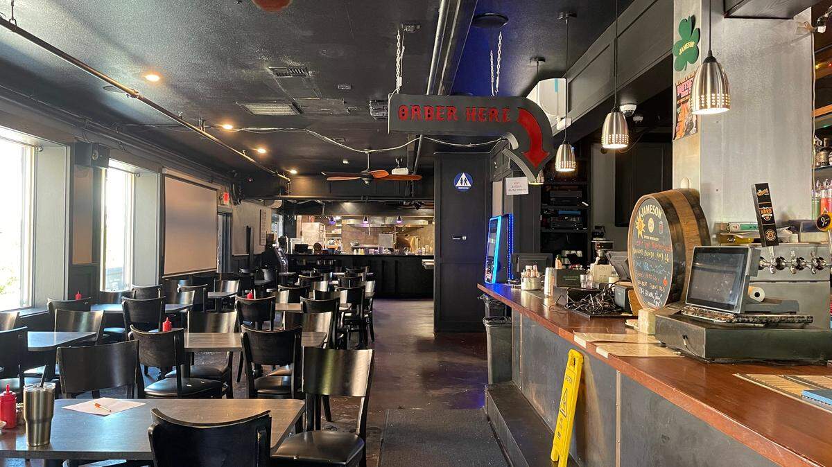 The dining area of Dirty Oscar’s Annex was undamaged after a fire broke out Friday, May 26, 2023, on 6th Avenue.