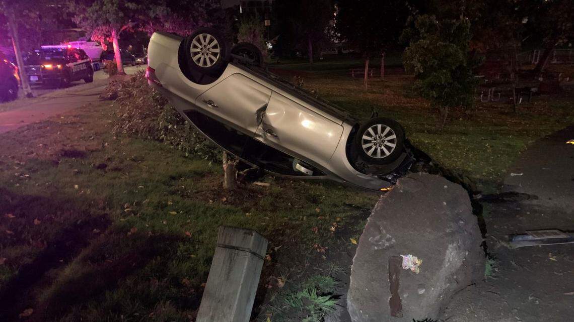 A 38-year-old man crashed a vehicle he had carjacked using a hammer, then threatened another driver with an ax and frightened neighbors, Seattle police said.