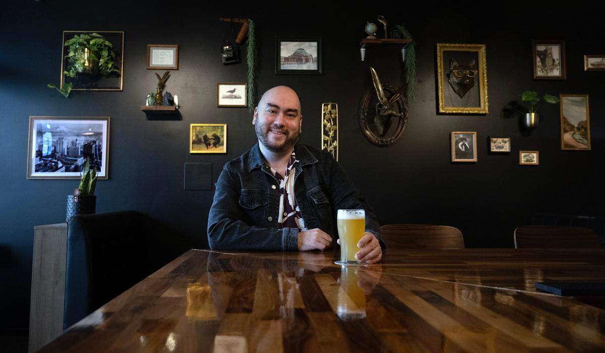 McDonald wanted to create a neighborhood bar that was casual enough for every day but cool enough for a quiet date. The black walls are adorned with gold accents and imagery of animals, per the bar’s name, and Tacoma.