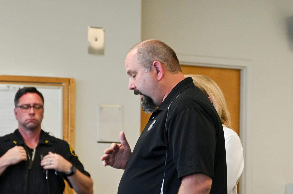 John Goldade, father of Immaculate Goldade, speaks at the sentencing of Terry Kohl for vehicular homicide and vehicular assault for driving a stolen truck and striking two 12-year-old girls, Immaculee Goldade and Kathleen Olson, at Pierce County Superior Court, Friday, Aug. 11, 2023, in Tacoma.