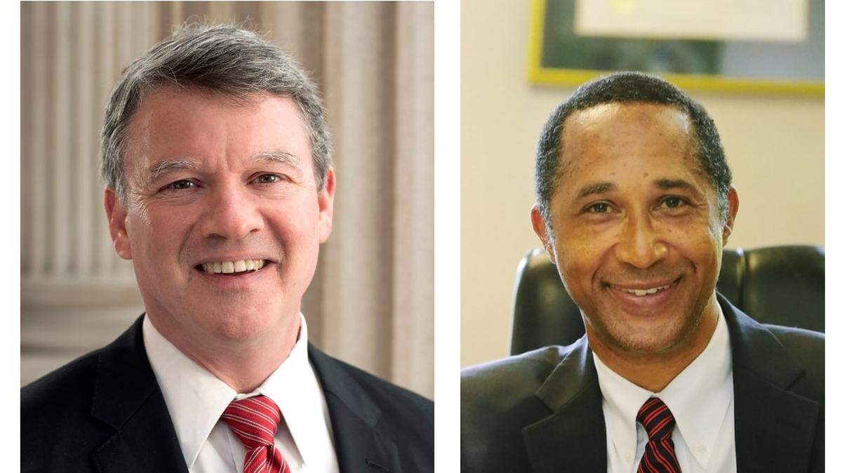 John Sheeran, left, and Karl Williams are running against each other on the Nov. 6, 2018 ballot for a seat on the Pierce County District Court bench.