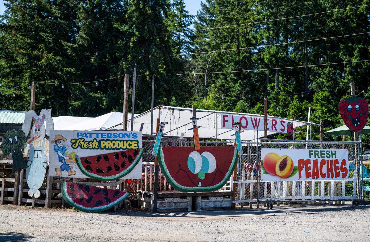 An exterior view of Patterson’s Farm Market in Gig Harbor, Wash. on Thursday, July 21, 2022.