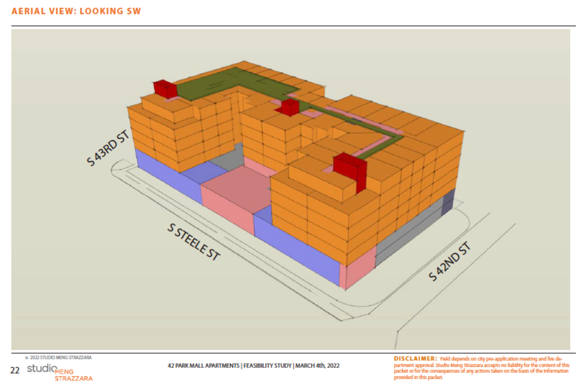 Early renderings submitted last year for the Avanti apartment project submitted to the city of Tacoma show the new apartments near Tacoma Mall taking up the bulk of the parcel.