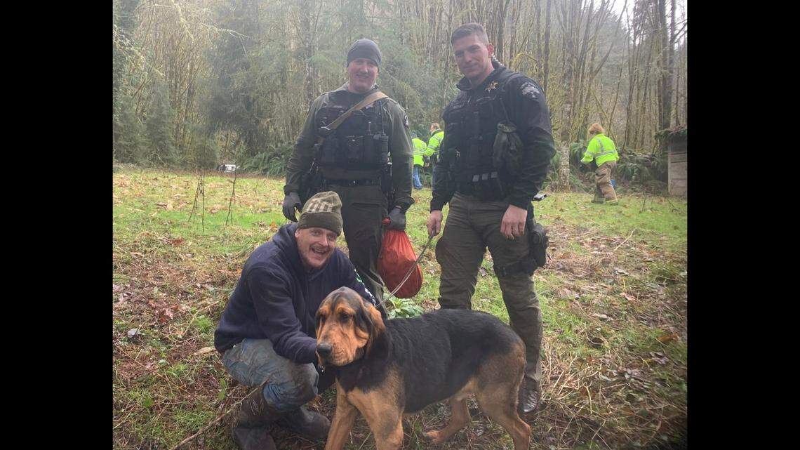 A man and his dog were rescued from a steep ledge March 5, 2023, near the Kalama River in Cowlitz County, Washington, deputies said.