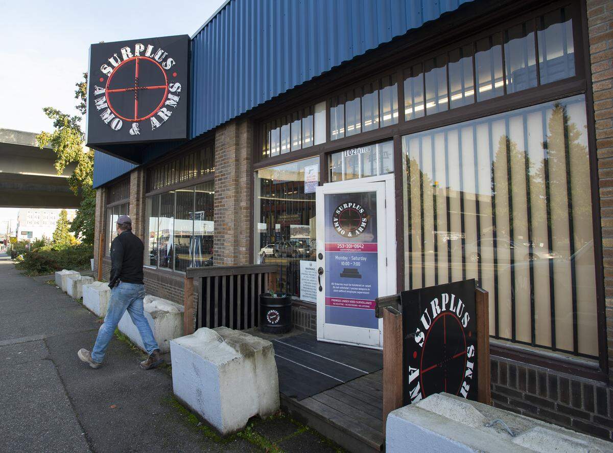 Management at Surplus Arms & Ammo on Puyallup Avenue in Tacoma are concerned customers will shop elsewhere if a proposed tax on sales of firearms and ammunition goes into effect.