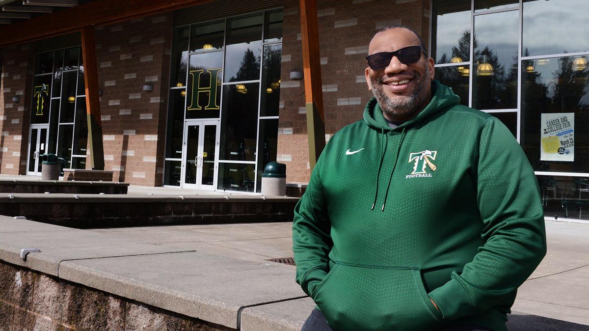 James Jones is the new coach of the Timberline High School football program. photo taken March 25,2020 at THS