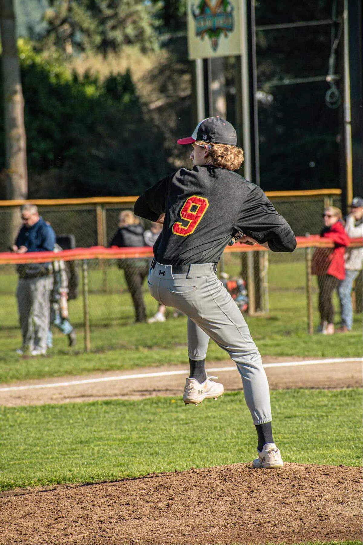 Franklin Pierce High School pitcher Jacob Powell, pictured here in a game against Orting on March 26, threw a no-hitter against Heritage (Vancouver) on Saturday, March 21, 2026.
