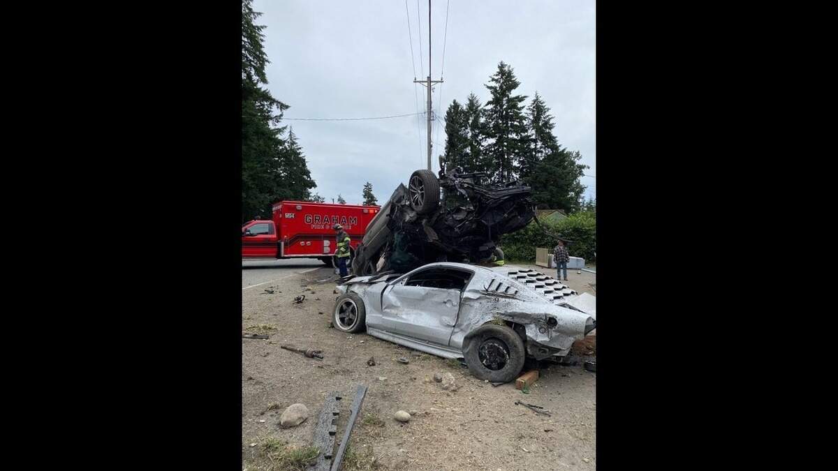 The two-car crash was reported just before 2 p.m. Thursday.