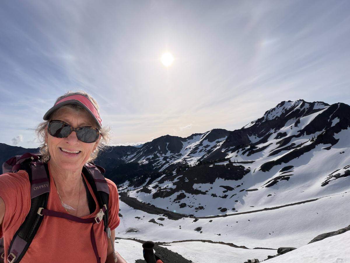 Rochelle Garcia on Mount Deception.