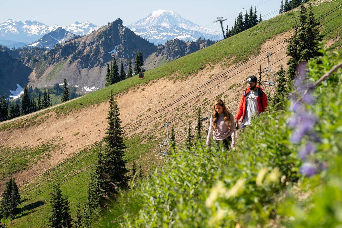 Summer hiking Crystal Mountain.