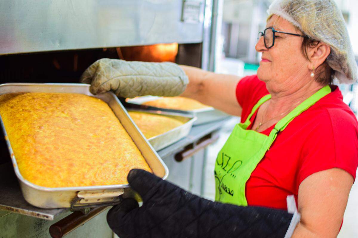 Kalitsa Xitco has been volunteering at Tacoma Greek Festival for 51 years, she said, since she moved to the area from Greece in 1973. She kept a watchful eye on the old Reed Reel oven in the church kitchen on Wednesday.