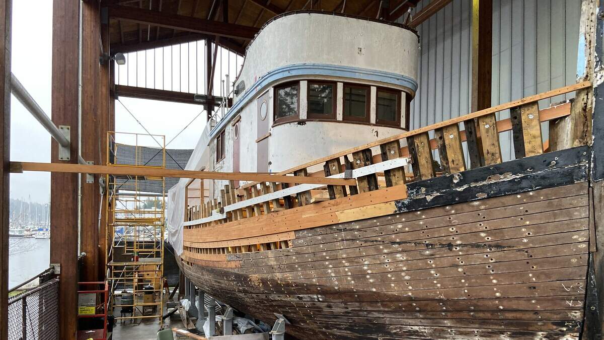 The Shenandoah, a 65-foot purse seiner built in 1924, is being restored by shipwrights and volunteers at the Harbor History Museum. Thanks to a city grant, admission to the museum is free for the rest of 2020.