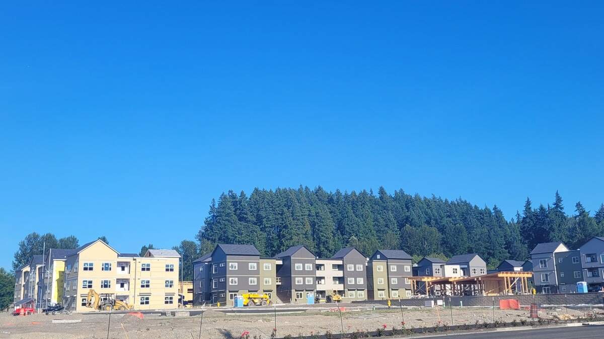 East Town Crossing, a mixed-use development being built at Shaw and Pioneer in Puyallup, is expected to open in the summer of 2025.