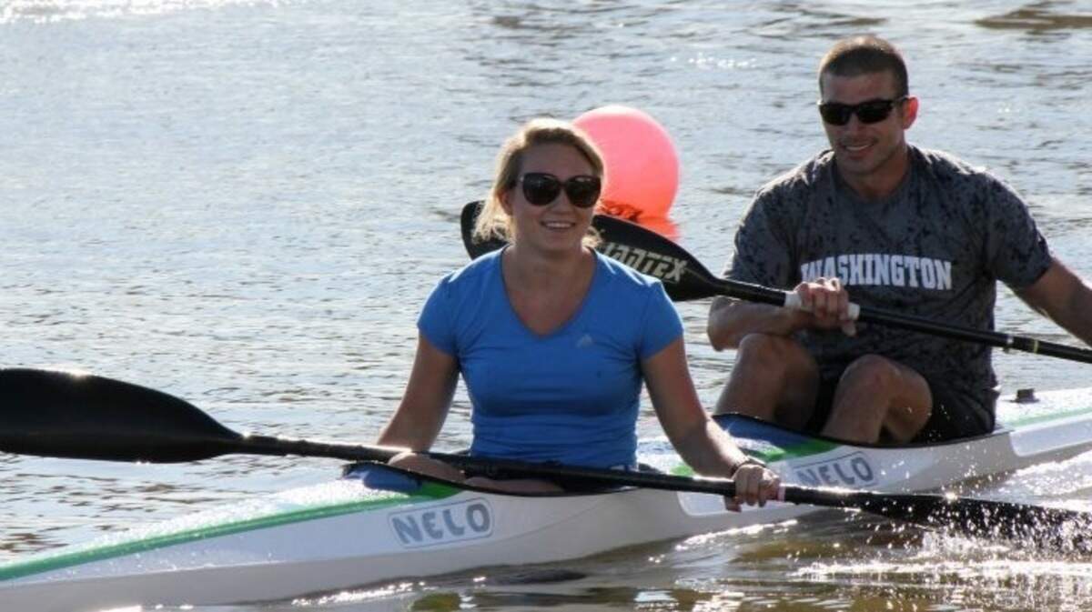 Gig Harbor Canoe and Kayak Racing Team coach Katy Hill, with her husband, Andy.