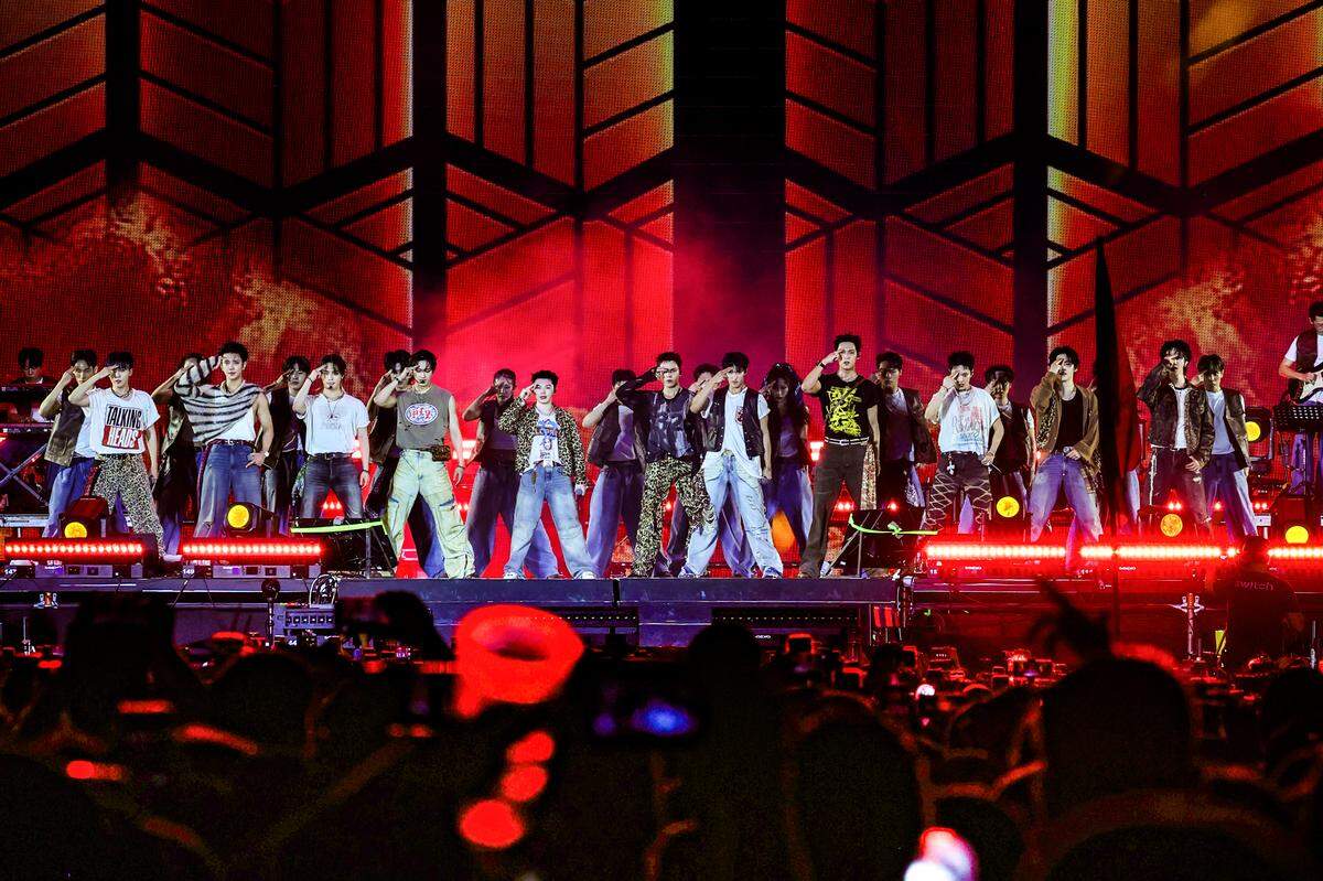 SEVENTEEN performs at the Tecate Pa’l Norte 2025 music festival in Monterrey, Mexico.
