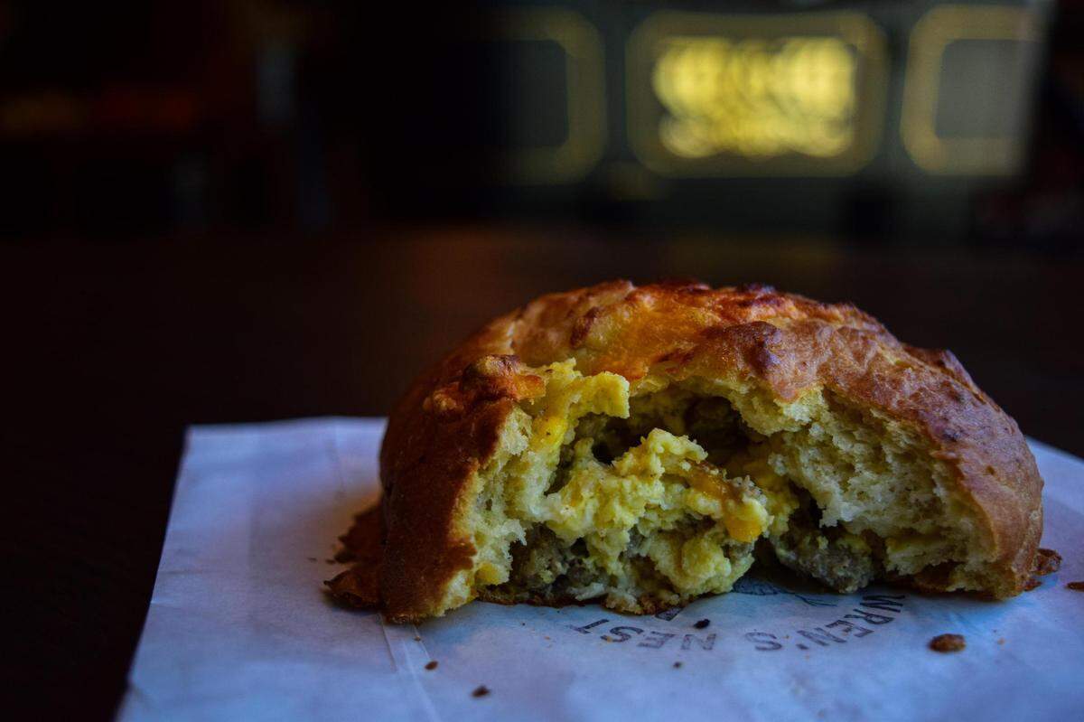 On a family trip to Texas, where kolaches were popularized by Czech immigrants, owner Laureen Skrivan decided the yeasted buns would be a specialty at Wren’s Nest. The sausage, egg and cheese makes a handy breakfast.