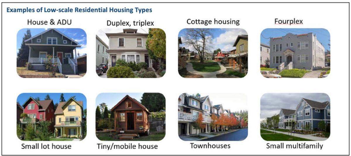 Examples of low-scale residential housing as seen in the Home in Tacoma summary report.