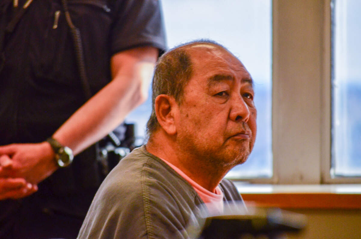 Yoon Bang sits in court for sentencing Friday, Jan. 27, 2023, in Pierce County Superior Court after he was convicted in a jury trial last month of the Aug. 28, 2021 fatal shooting of Scott Odell Howard in Spanaway.