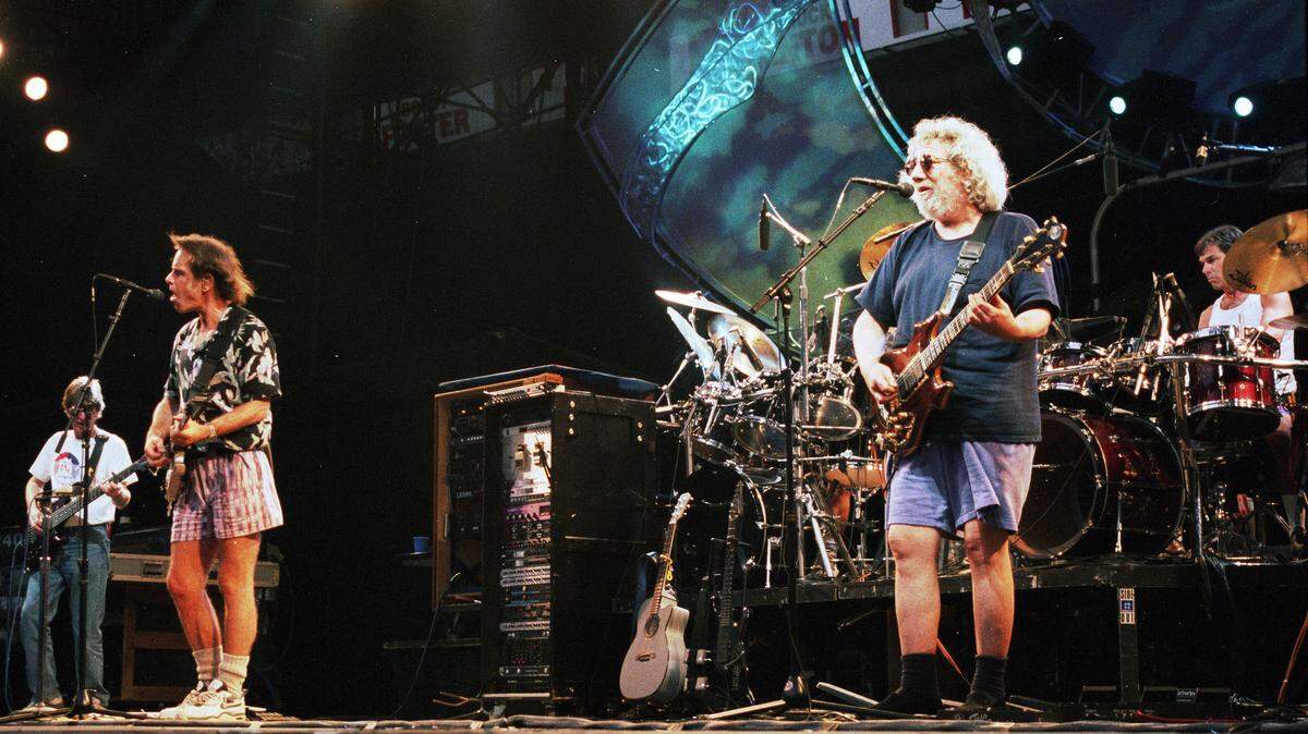 The Grateful Dead in concert in 1994 in East Rutherford, N.J. From left is Phil Lesh, Bob Weir, Jerry Garcia and Micky Hart.
