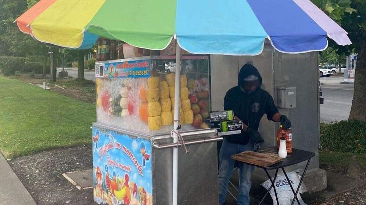 An example of an unpermitted fruit cart shown on the Health Department’s website, not related to the recent closures.